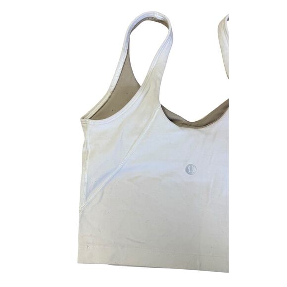 LULULEMON Align White Crop Tank Top Light Support Nulu Buttery Soft Size 0 - Picture 6 of 9